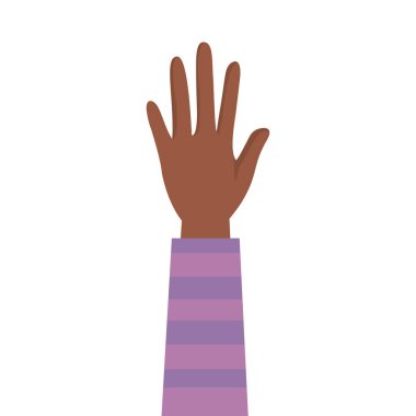 Afro elli insan mor kollu protesto yapıyor.