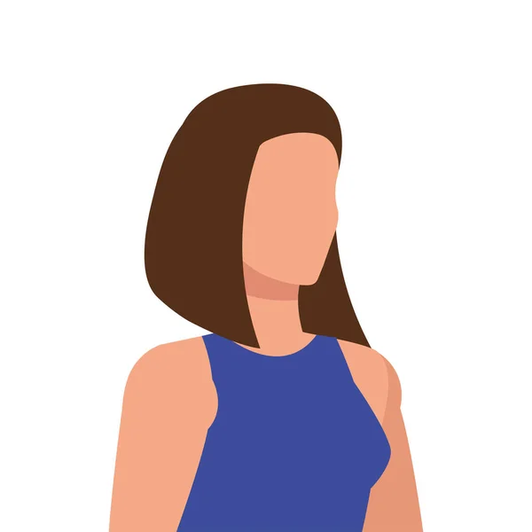Mulher de negócios elegante com caráter avatar terno azul — Vetor de Stock