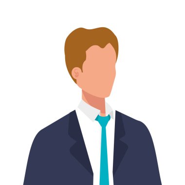 Mavi kravatlı zarif bir iş adamı.