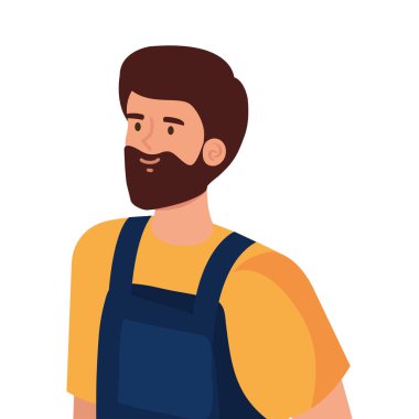 Tulum giyen sakallı işçi