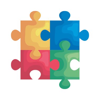 Yapboz oyunu parçaları izole edilmiş simgeler