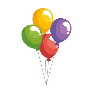 renk balonları helyum yüzen simgesi