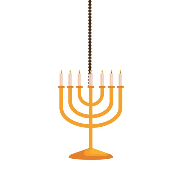 Lustre hanukkah decoração pendurada dourada — Vetor de Stock