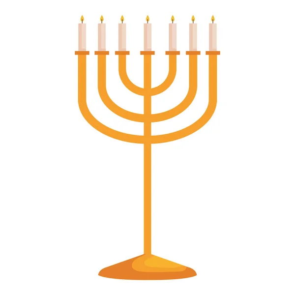 Lámpara de araña de hanukkah icono aislado de oro — Archivo Imágenes Vectoriales