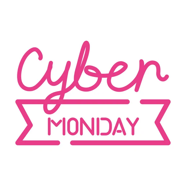 Cyber lunes venta de letras en cinta — Archivo Imágenes Vectoriales