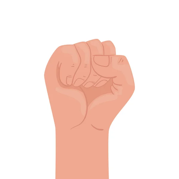 Hand human protesting fist icon — Stock Vector