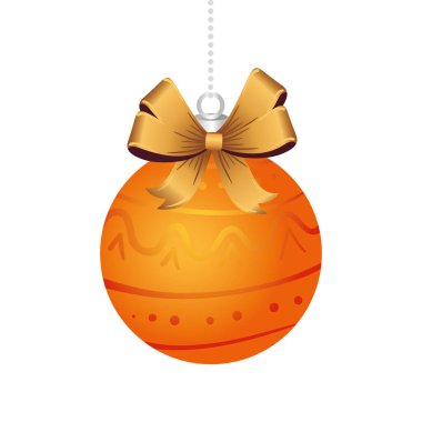 Mutlu noeller altın balo ve kurdele dekorasyonu