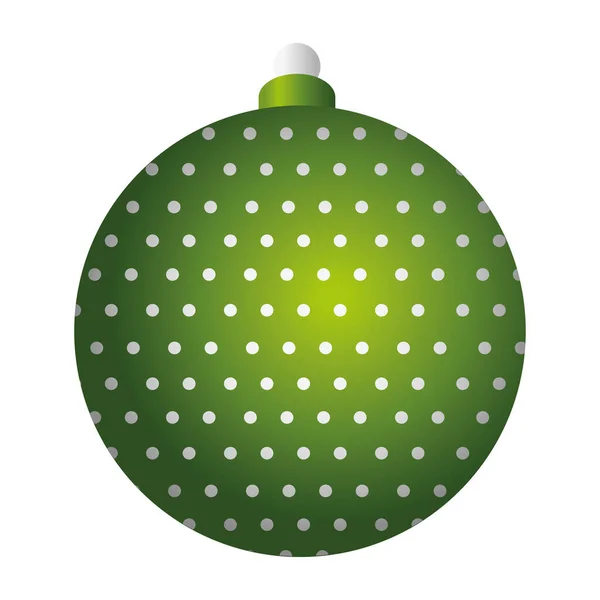 Merry christmas green ball decoration dotted — Stock Vector