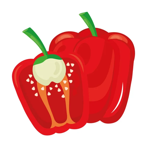 Pimienta fresca vegetal alimentos saludables icono — Vector de stock