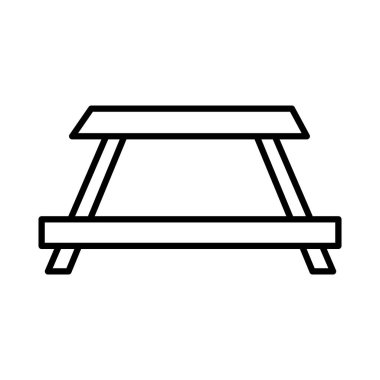 Ahşap kamp masası tarzı simge
