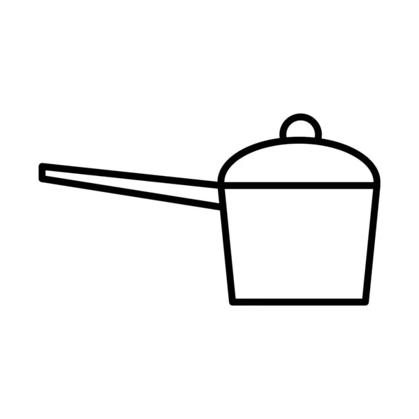Camping pot utensil linia styl ikona — Wektor stockowy
