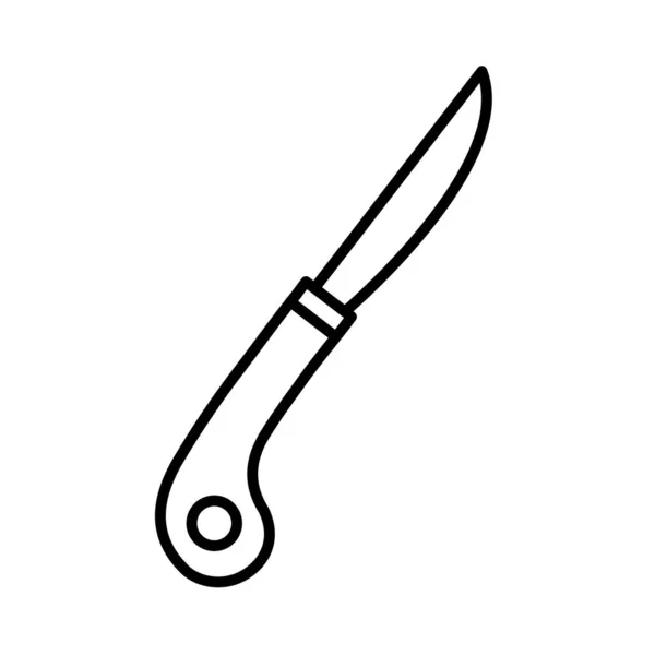 Cuchillo de camping línea de herramientas icono de estilo — Vector de stock