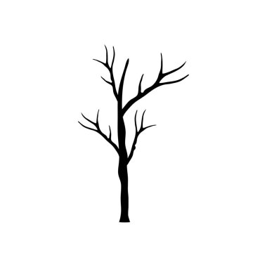 Güz mevsimi kuru ağaç dalları siluet tarzıyla