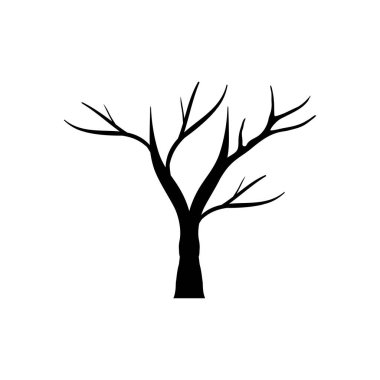 Sonbahar mevsimi kuru ağaç silueti tarzı