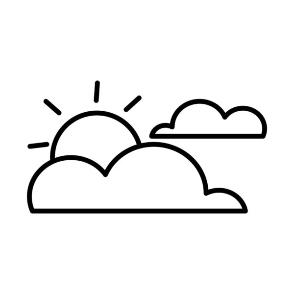 Wolken und Sonne säumen die Stilikone — Stockvektor