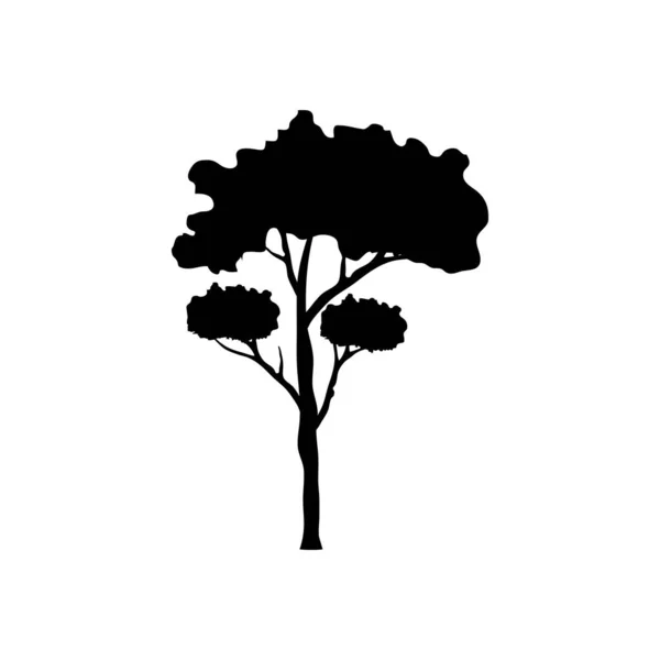 나무 가지 숲의 실루엣 스타일의 꽃 — 스톡 벡터