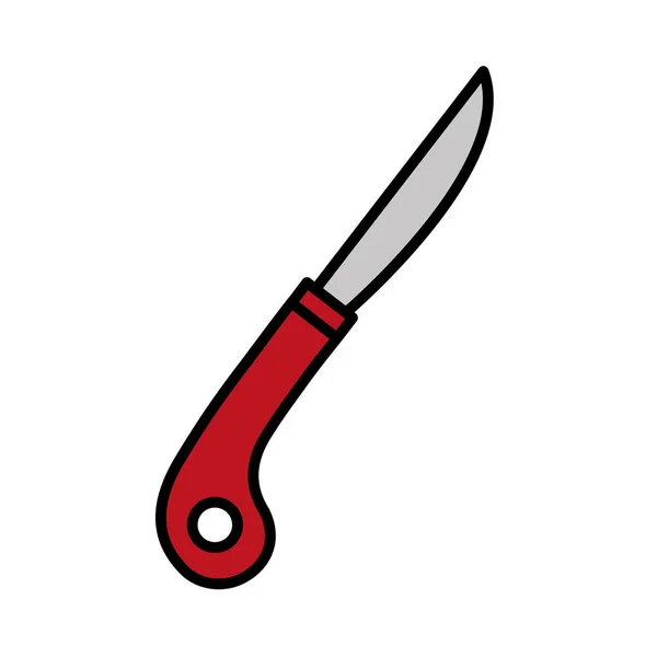 Camping knife tool line and fill style icon — Stock Vector