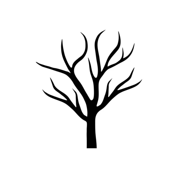 Trockener Baum mit Zweigen Saison Silhouette Stil — Stockvektor