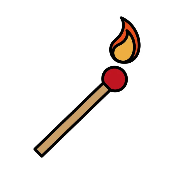 Línea de herramientas de fuego fósforo e icono de estilo de relleno — Archivo Imágenes Vectoriales