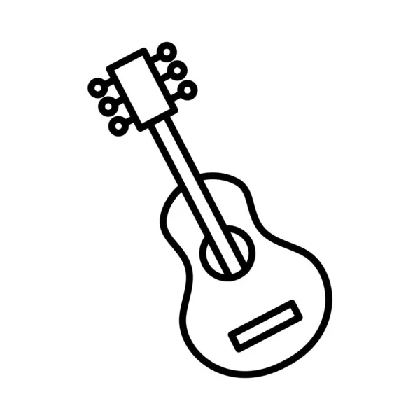 Guitarra instrumento musical línea estilo icono — Vector de stock