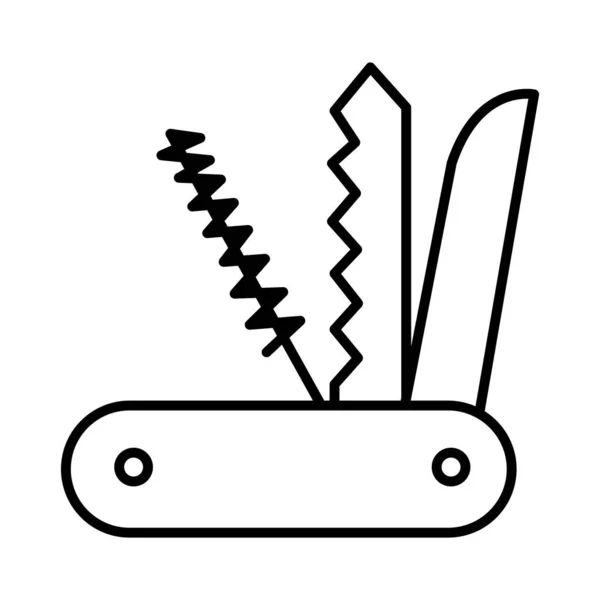 Hulpprogramma mes gereedschap lijn stijl pictogram — Stockvector