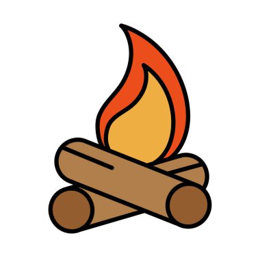 Kamp ateşi yanma hattı ve biçim simgesini doldur