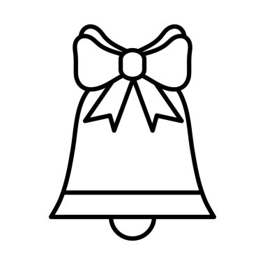 Yay çizgisi ikonuyla mutlu noel çanları