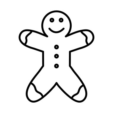 Mutlu noeller kızıl kurabiye çizgisi tarzı ikon