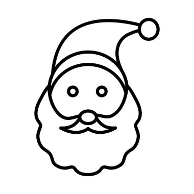 Mutlu noeller Noel baba çizgisi tarzı ikon