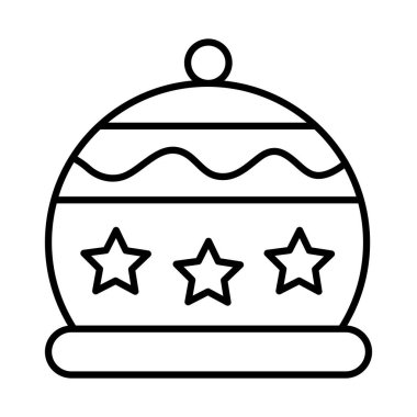 Yıldız çizgisi ikonlu mutlu noel şapkaları