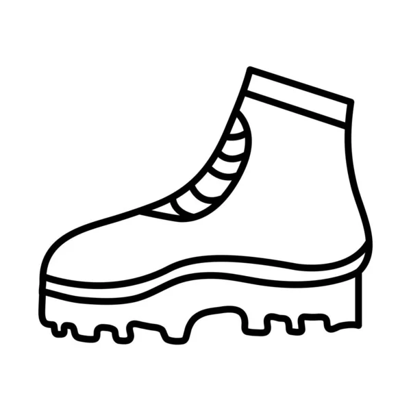 野营靴线风格图标 — 图库矢量图片