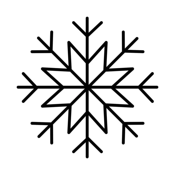 Frohe Weihnachten Schneeflockenlinie Stil-Ikone — Stockvektor