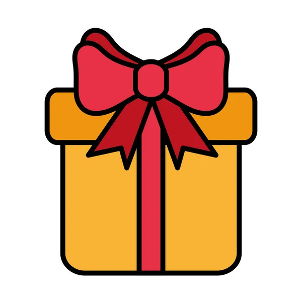 Glad god jul gåva linje och fyll stil ikon — Stock vektor