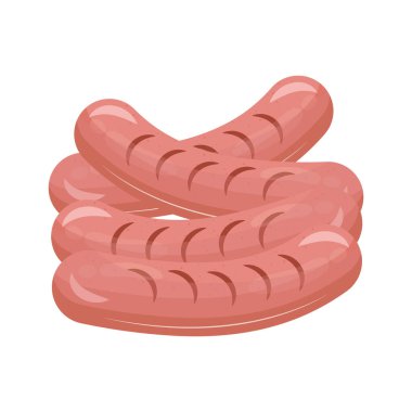 Lezzetli sosisler taze kasap ürünleri.