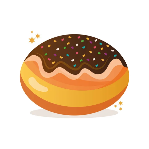 Jüdisch süße Donut köstlich mit Schokoladencreme — Stockvektor