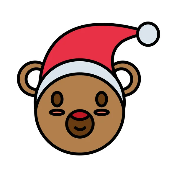 Feliz feliz feliz Navidad elfo línea de cabeza y llenar el icono de estilo Vectores de stock libres de derechos