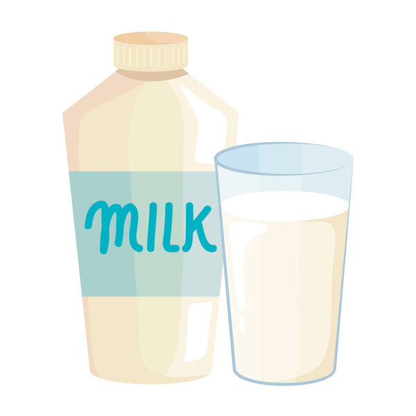 milk box and glass vector design