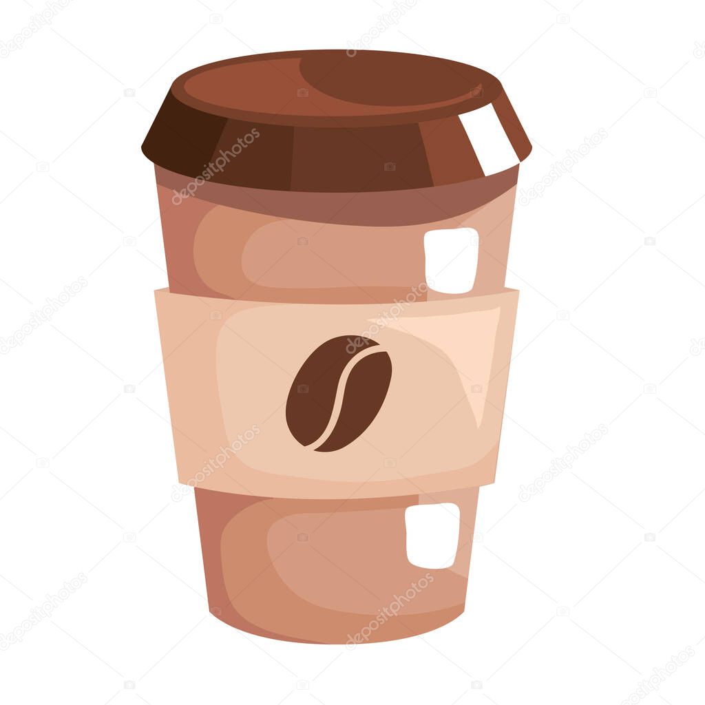 coffee mug with bean icon vector design