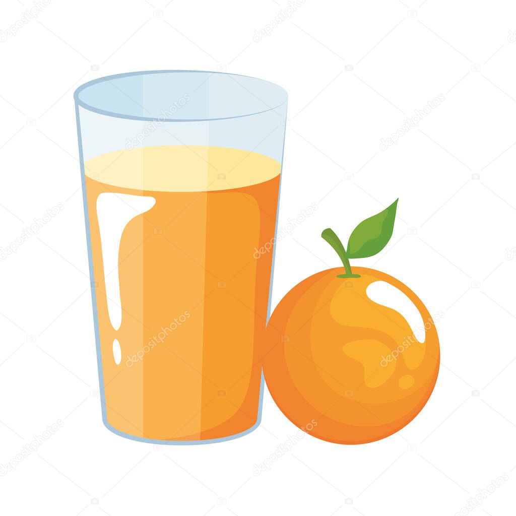 orange juice drink vector design
