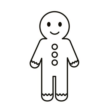 Mutlu noeller kızıl kurabiye çizgisi tarzı ikon