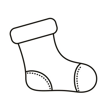 Mutlu noeller çorap çizgisi tarzı ikon