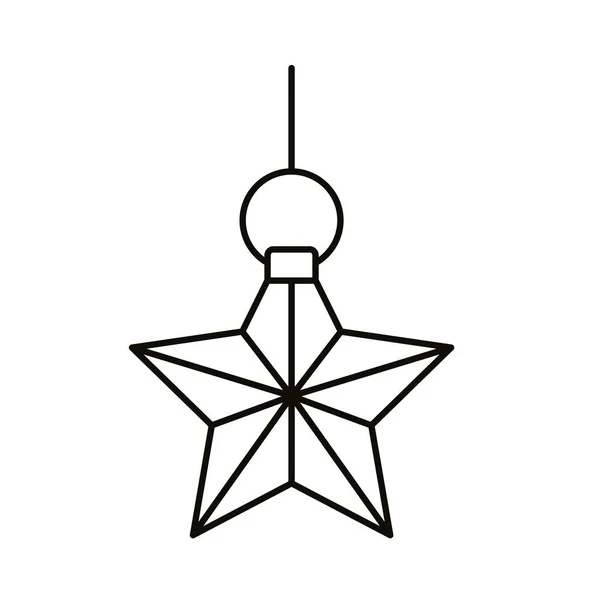 Navidad estrella decoración colgante línea estilo icono — Archivo Imágenes Vectoriales