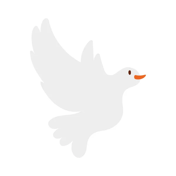 Paloma pájaro vuelo paz icono — Vector de stock