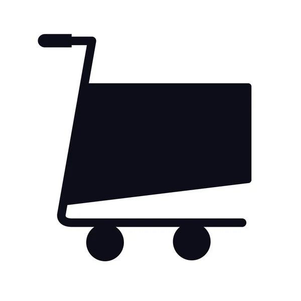 Carrello shopping carrello linea supermercato icona stile — Vettoriale Stock