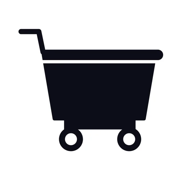 Einkaufswagen Supermarkt Linie Stil — Stockvektor