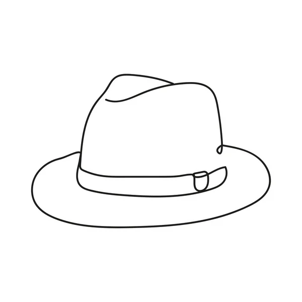 Elegante cappello maschile one line style icon — Vettoriale Stock