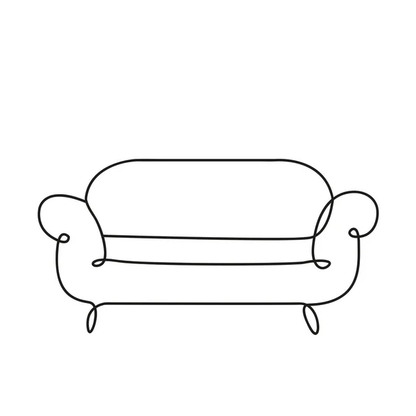 Sofa livingroom forniture one line style icon — 스톡 벡터