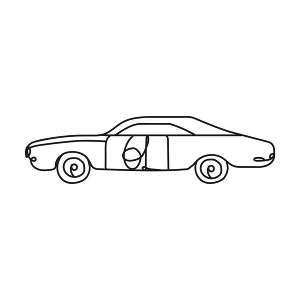 Coche vehículo icono de estilo de una línea — Vector de stock