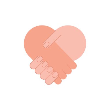 El sıkışın insanlar kalp şeklinde selamlaşın