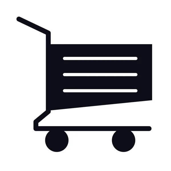 Shopping cart trolley with horizontal lines , style line — 스톡 벡터